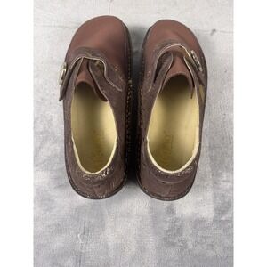 Alegria Mary Jane Shoes Womens Size 9 Brown Leather Comfort Casual DEN-589 Flats